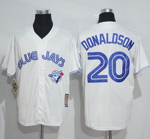 Blue Jays #20 Josh Donaldson White Cooperstown Throwback Stitched MLB Jersey